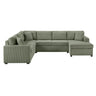 Oversized Sectional U-Shaped Sofa With Chaise Lounge And Three Soft Throw Pillows