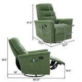 Manual Recliner Chair With 8 Point Massage And Swivel Function