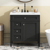 Bathroom Vanity With Top Sink, Storage Cabinet With 2 Drawers, Tip Out Drawer