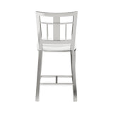 Celina - Counter Height Open Back Metal Barstool With Faux Leather Seat - White