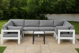 Nizuc - Outdoor Patio 8 Piece Modular Sectional With White Frame