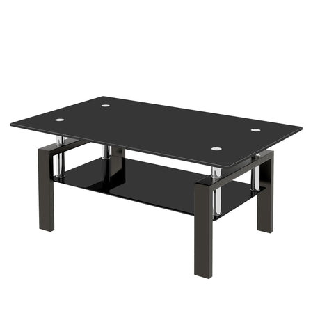 Tempered Glass Table With Storage