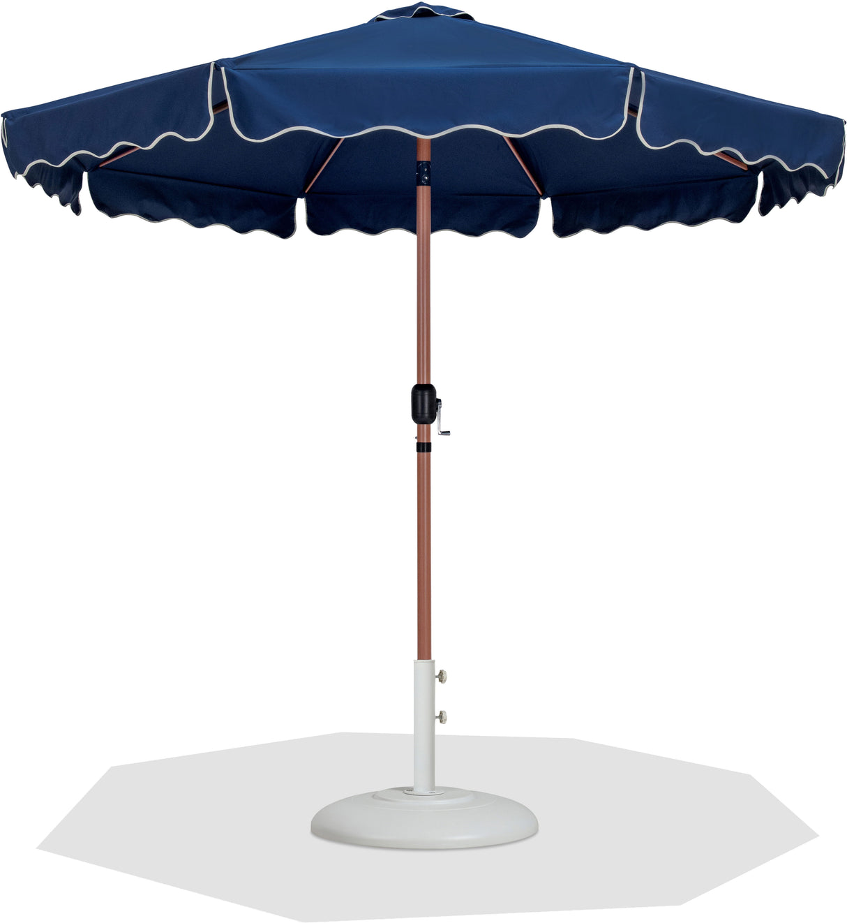 Amalfi - Patio Umbrella - White Base / Light Brown Pole