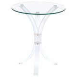 Laning - Round Glass Top Acrylic Side Table - Clear