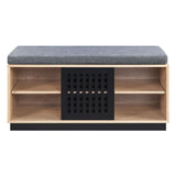 Gamaliel - Bench With Storage - Oak & Espresso