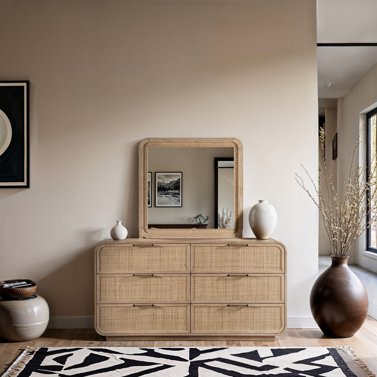 Windsor - Rubberwood Mirror - Natural