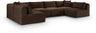 Shaggy - 6 Piece Modular U-Shaped Armless Sectional