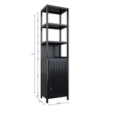 Storage Cabinet With Tall Linen Tower, Multifunctional For Bathroom
