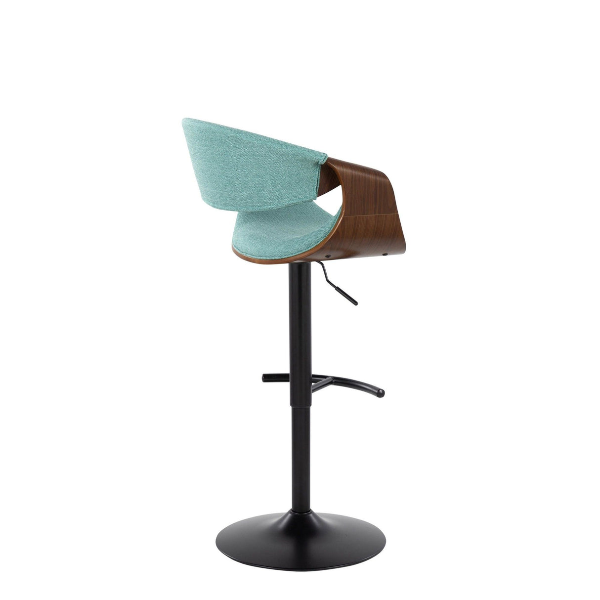 Curvo - Adjustable Barstool (Set of 2) - Walnut And Teal