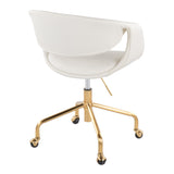 Curvo - Upholstered Task Chair - Gold Metal Base