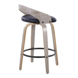 Grotto - Fixed-Height Swivel Counter Stool (Set of 2) - Light Gray Wood Frame