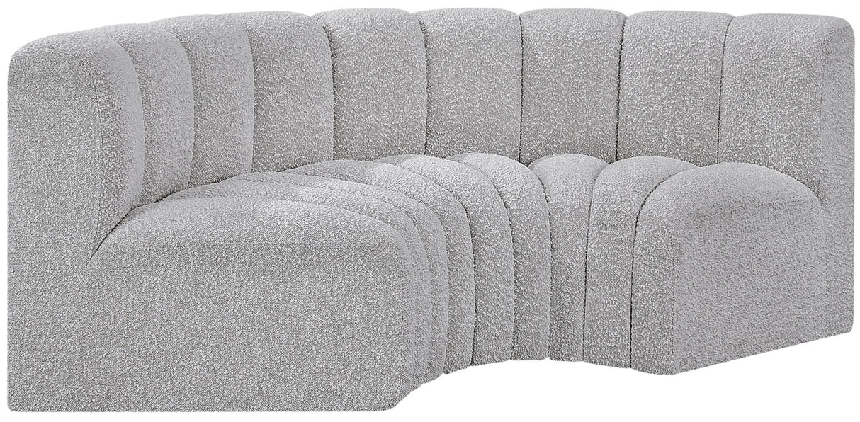 Arc - Boucle Fabric 3 Piece Modular U-Shaped Sofa