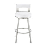 Lynof - Swivel Bar Stool - Brushed Stainless Steel Finish