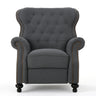 Accented Push Back Recliner Chair With Rolled Arms, Enjoy Cocooning Comfort