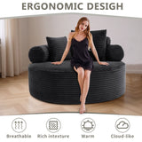 Round Sofa Bed With 3 Pillows For Living Room
