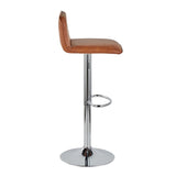 Casper - Contemporary Adjustable Barstool (Set of 2) - Chrome Frame