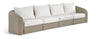 Seacrest - Olefin Water Resistant Fabric And Wicker 4 Piece Outdoor Patio Modular Sofa