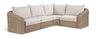 Seacrest - 123.25" Olefin Water Resistant Fabric And Wicker 4 Piece Outdoor Patio Modular Sectional