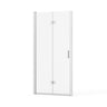 Bifold Frameless Glass Shower Door With Pivot Swing Panel, Tempered Clear Glass