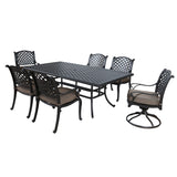 Rectangular 6 Person 85.83" Long Dining Set With Cushions