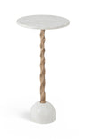 Helix - Genuine Marble Top And Aluminum Base End / Side Table