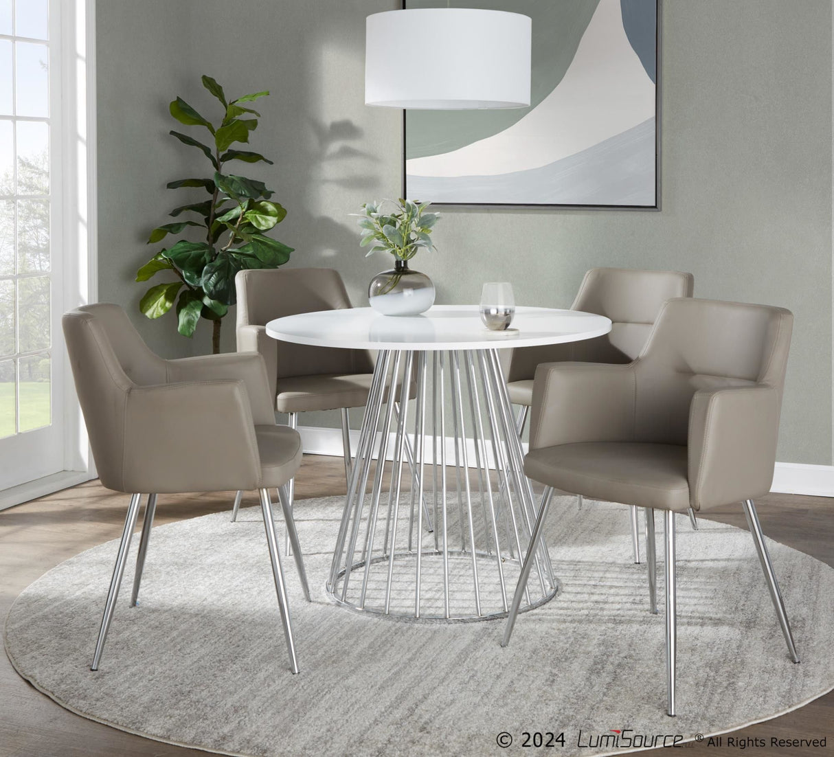 Canary - Cosmo Dining Table - Silver Base