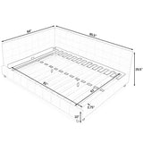 Mid-Century Storage Upholstered Tufted Bed Frame With Backrest And Armrests