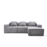 L - Shape Modern Minimalist Modular Sectional Sofa, Upholstered Cloud Couch With Deep Seats