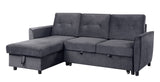 Hudson - Reversible Sleeper Sectional Sofa With Storage Chaise - Dark Gray