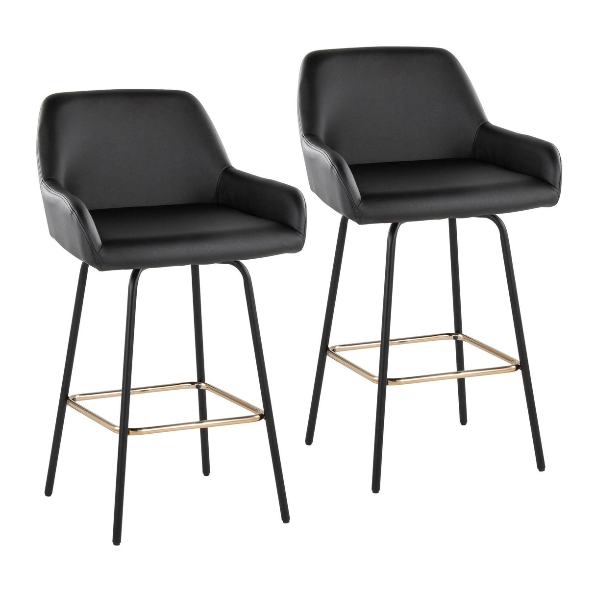 Daniella - 24" Fixed-Height Counter Stool (Set of 2) - Black Metal