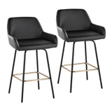 Daniella - 24" Fixed-Height Counter Stool (Set of 2) - Black Metal