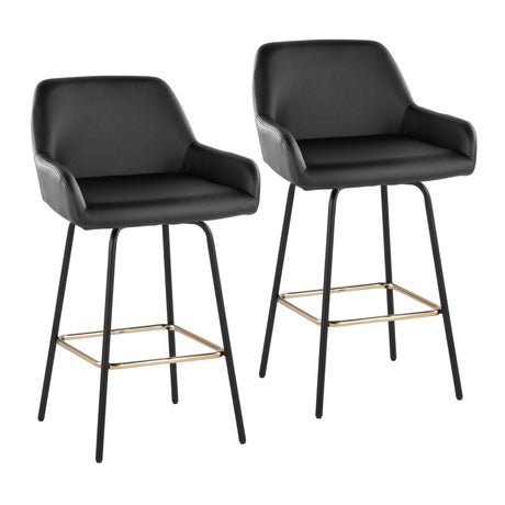 Daniella - 24" Fixed-Height Counter Stool (Set of 2) - Black Metal