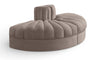 Rummi - Velvet Performance Fabric Upholstered 2 Piece  Rounded Modular Loveseat