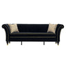 3 Seater Sofa With Rolled Arms, Vertical Channel Tufted Backrest