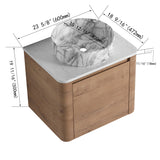 Wall Mounted Bathroom Vanity With Art Sink & 1 Soft Close Door