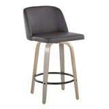 Toriano - 26" Fixed-Height Counter Stool (Set of 2) - Dark Gray And Light Gray