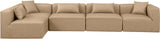 Cube - 5 Piece Modular Sectional - Tan