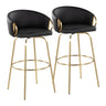 Claire - 30" Fixed-Height Barstool (Set of 2) - Gold Base