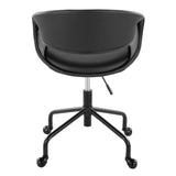 Curvo - Upholstered 4-Star Task Chair - Black Metal Base
