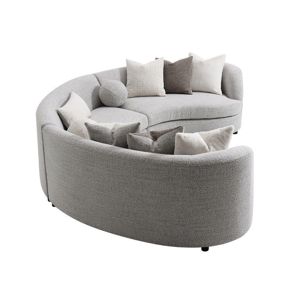 Ivria - Sectional Sofa With 9 Pillows - Gray Boucle