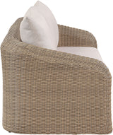 Seacrest - Olefin Water Resistant Fabric And Wicker 2 Piece Outdoor Patio Modular Loveseat