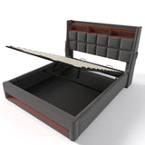 Upholstered Platform Bed With A Hydraulic Storage System, LED And USB Charging (Without Mattress)