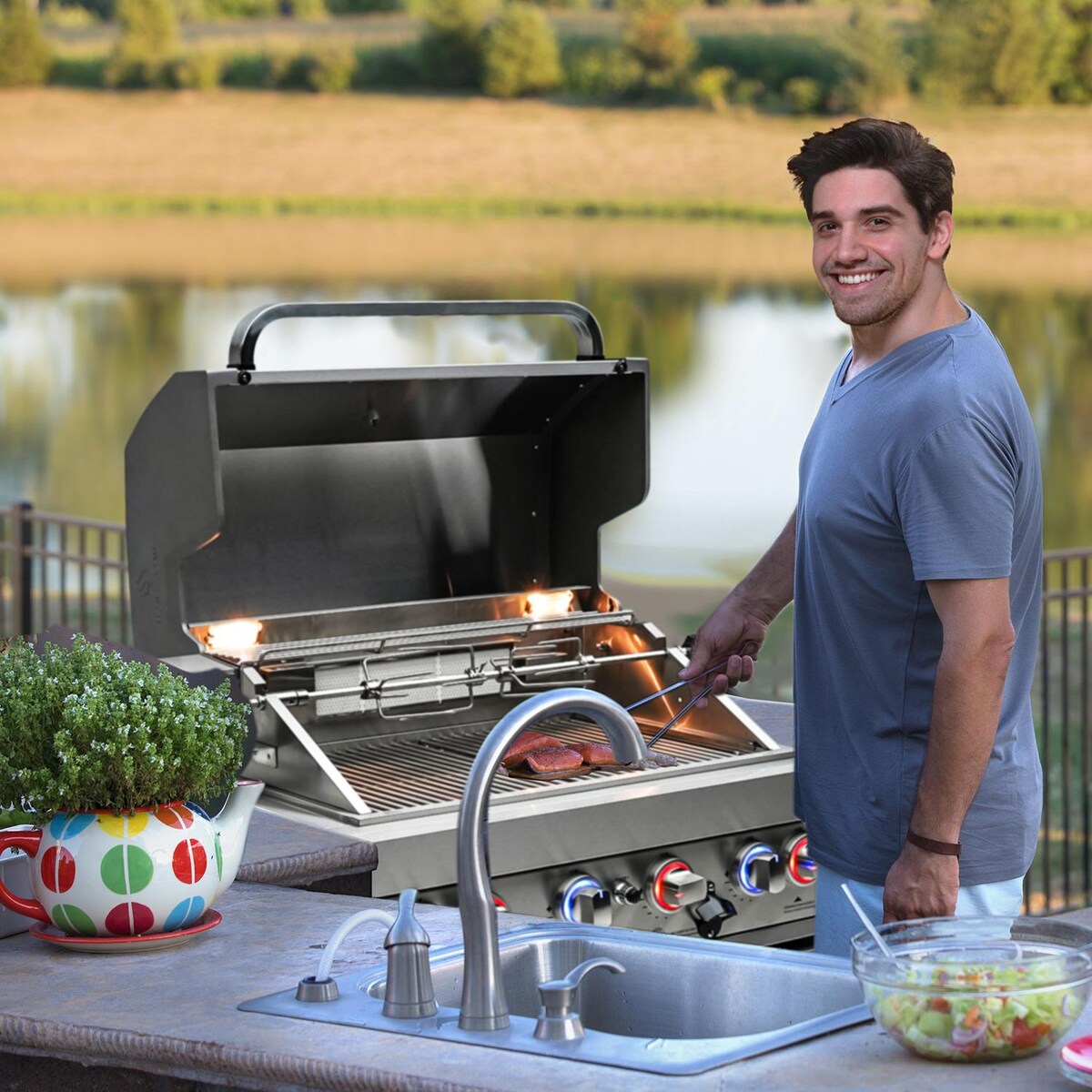 Mont Alpi 805 44-Inch Built-In Natural Gas Grill - MABi805