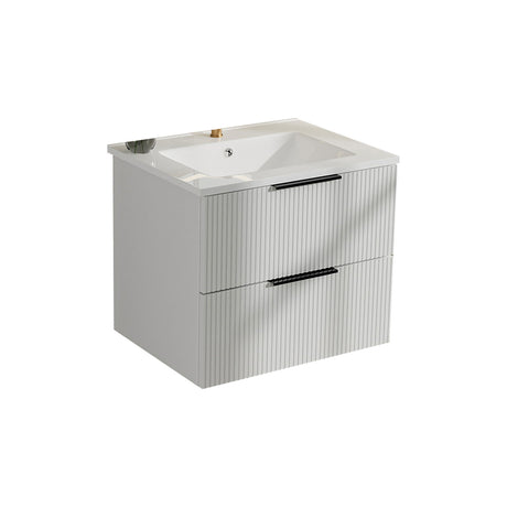 Modern Wall Mounted Floating Bathroom Vanity With Sink And Drawers