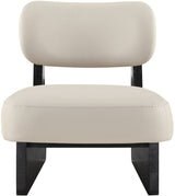 Vetra - Vegan Leather Upholstered Accent Chair - Taupe / Painted Black