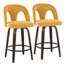 Ava - Upholstered Fixed-Height Barstool (Set of 2) - Walnut Glazed Wood Base