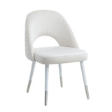 Zemirah - Side Chair Set of 2) - White Velvet & White Gloss