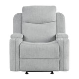 Galya - Motion Glider Recliner - Light Gray Chenille