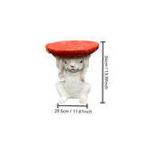 Cute Bunny Side Table With Carrot Top, Plant Stand For Indoor Outdoor Garden Decor - Red / White