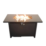 Rectangular Fire Pit With Frame Elegant Design